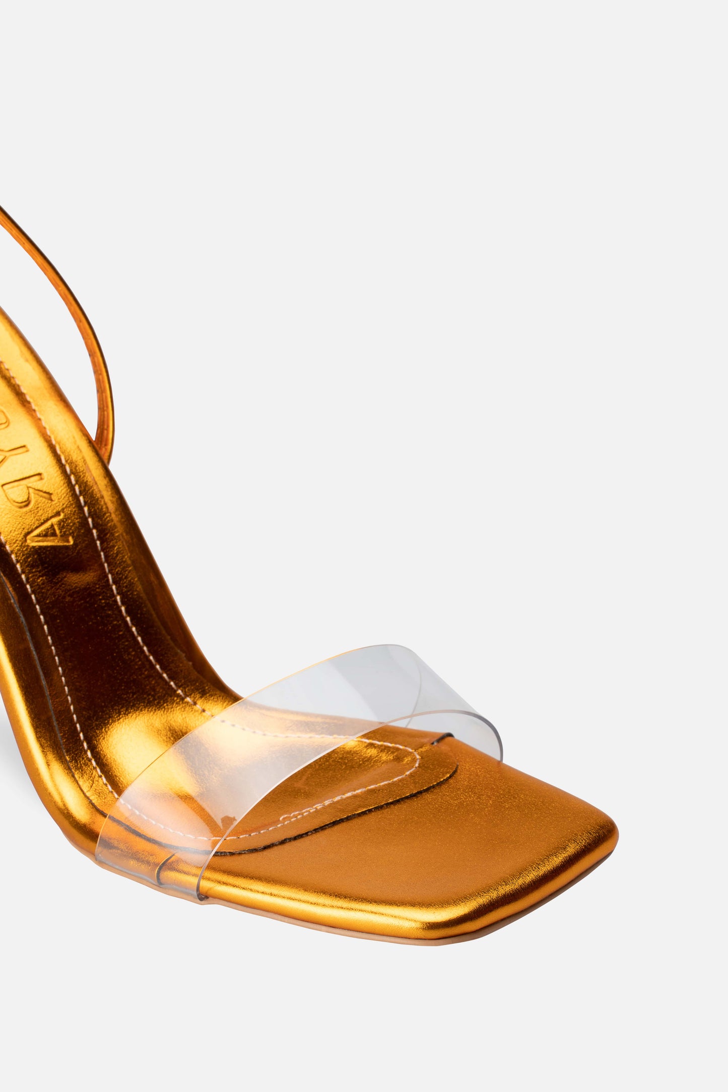 Şeffaf Bantlı Bağcıklı İnce Yüksek Topuklu Ayakkabı