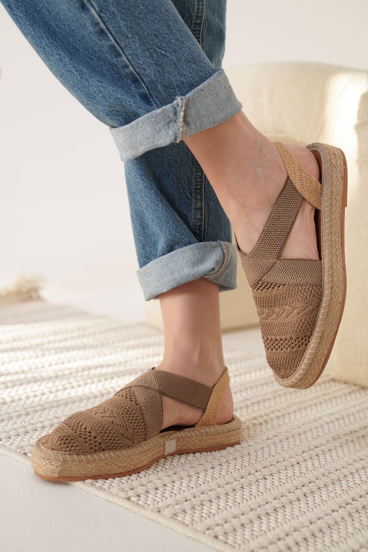 ESPADRİL - TRİKO SANDALET | KİLİM DESENLİ | ÖZEL ÜRETİM | HAVA ALABİLEN