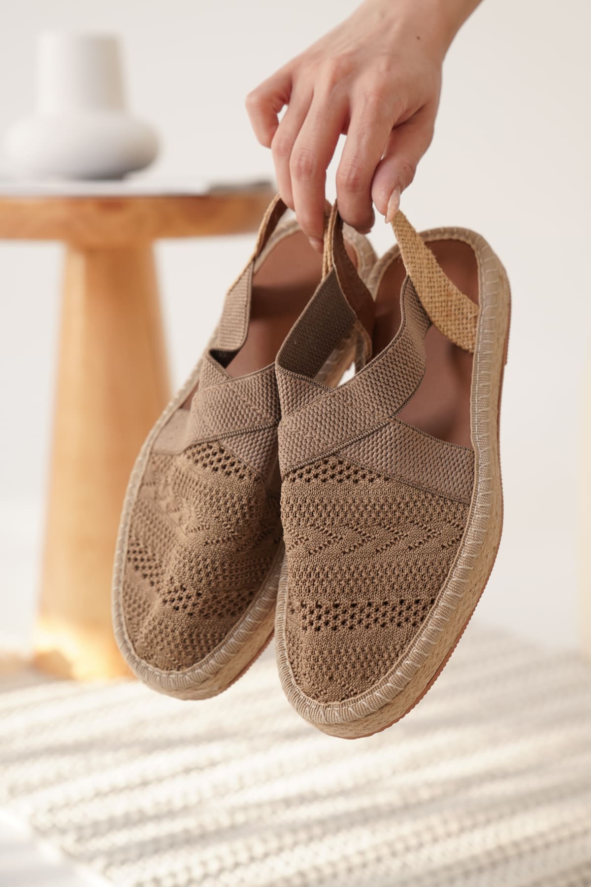 ESPADRİL - TRİKO SANDALET | KİLİM DESENLİ | ÖZEL ÜRETİM | HAVA ALABİLEN