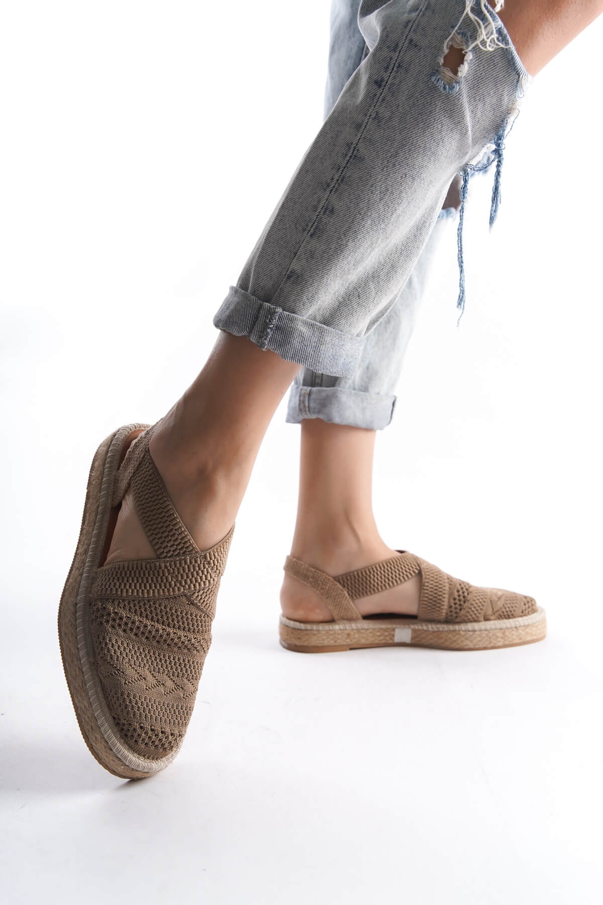 ESPADRİL - TRİKO SANDALET | KİLİM DESENLİ | ÖZEL ÜRETİM | HAVA ALABİLEN