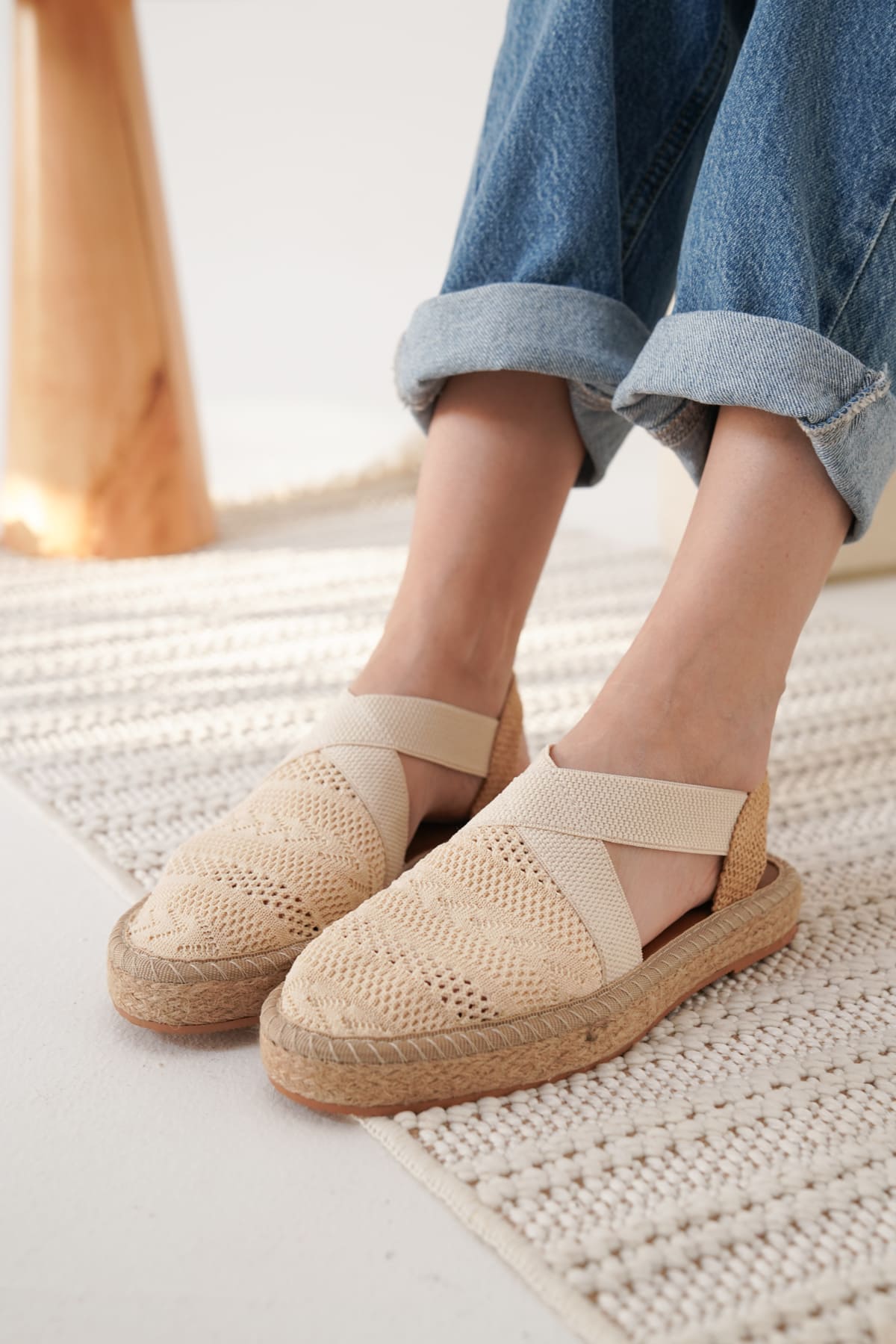 ESPADRİL - TRİKO SANDALET | KİLİM DESENLİ | ÖZEL ÜRETİM | HAVA ALABİLEN