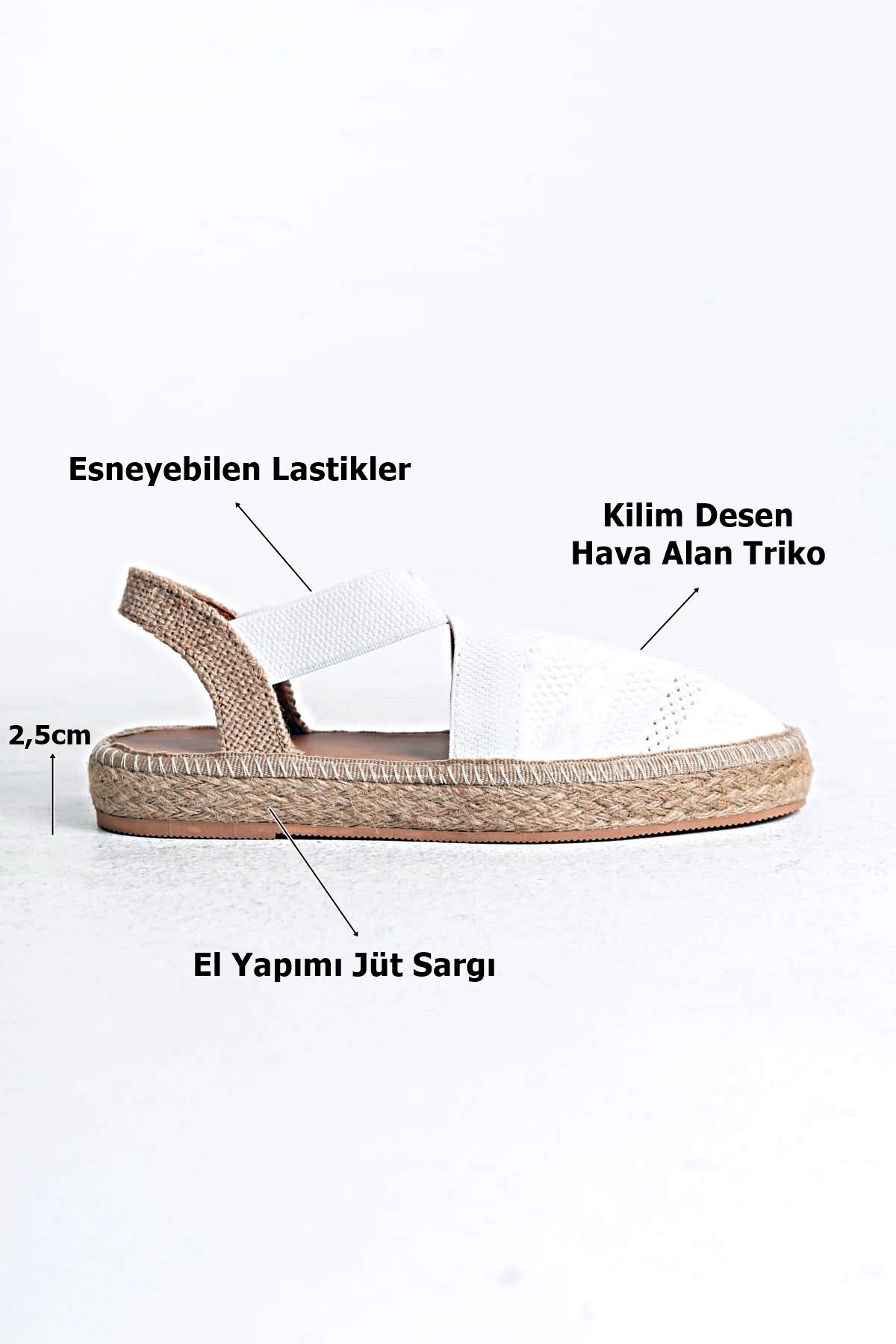 ESPADRİL - TRİKO SANDALET | KİLİM DESENLİ | ÖZEL ÜRETİM | HAVA ALABİLEN