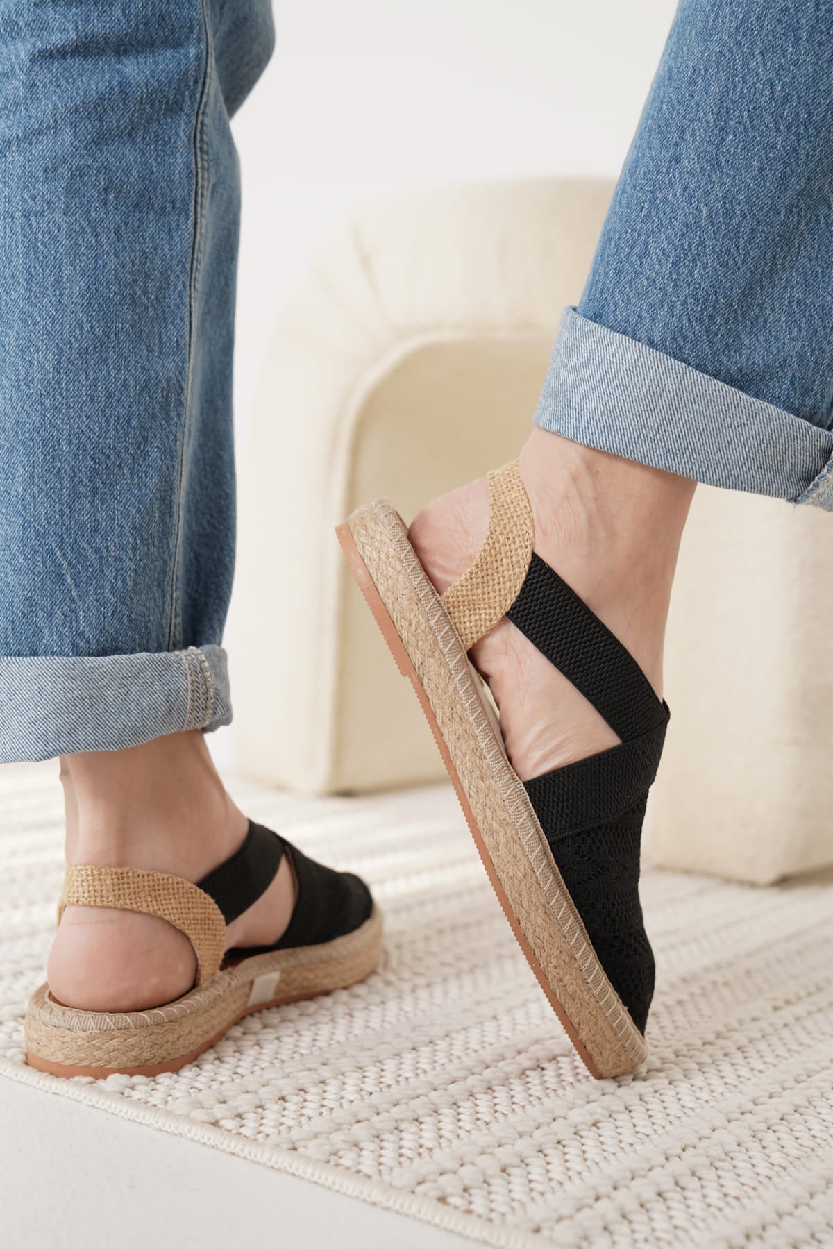 ESPADRİL - TRİKO SANDALET | KİLİM DESENLİ | ÖZEL ÜRETİM | HAVA ALABİLEN