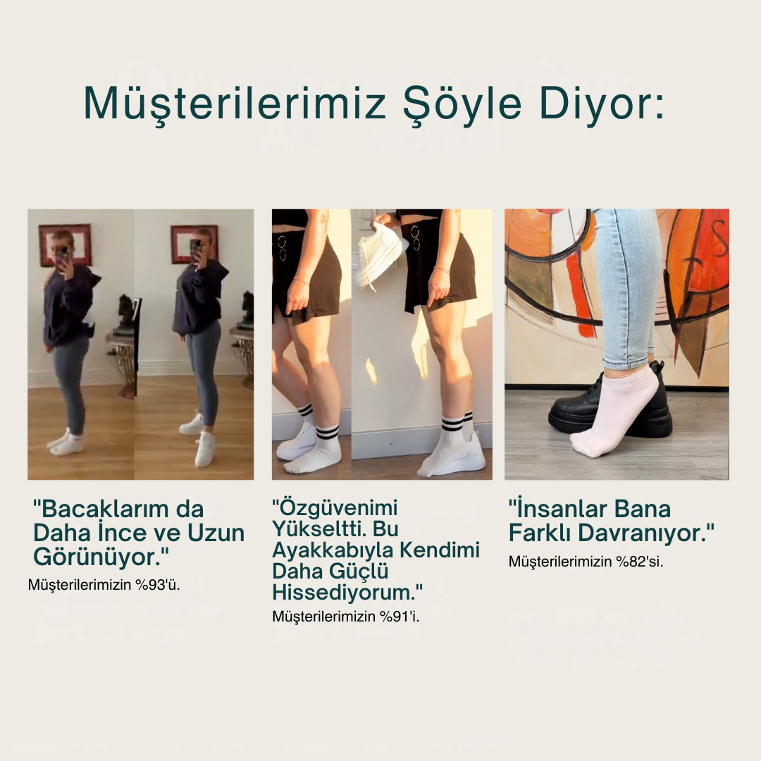 Beyaz Gizli Topuklu Spor Ayakkabı