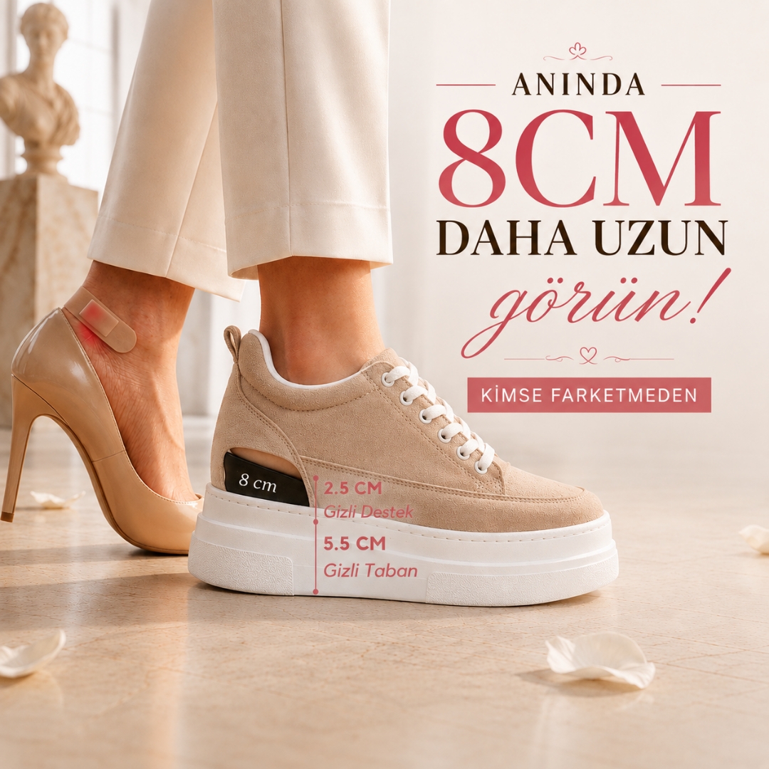 Sütlü kahve Gizli Topuklu Spor Ayakkabı