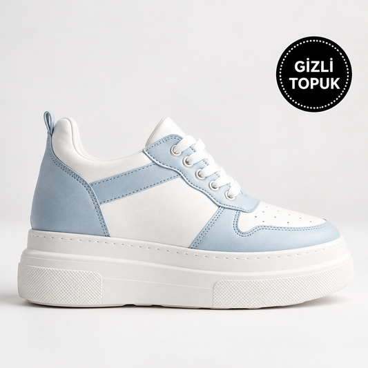 Rise: Buz Mavisi 8 cm Gizli Topuklu Kadın Spor Ayakkabı