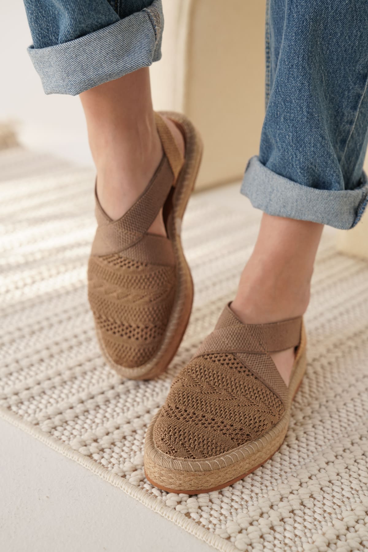 ESPADRİL - TRİKO SANDALET | KİLİM DESENLİ | ÖZEL ÜRETİM | HAVA ALABİLEN