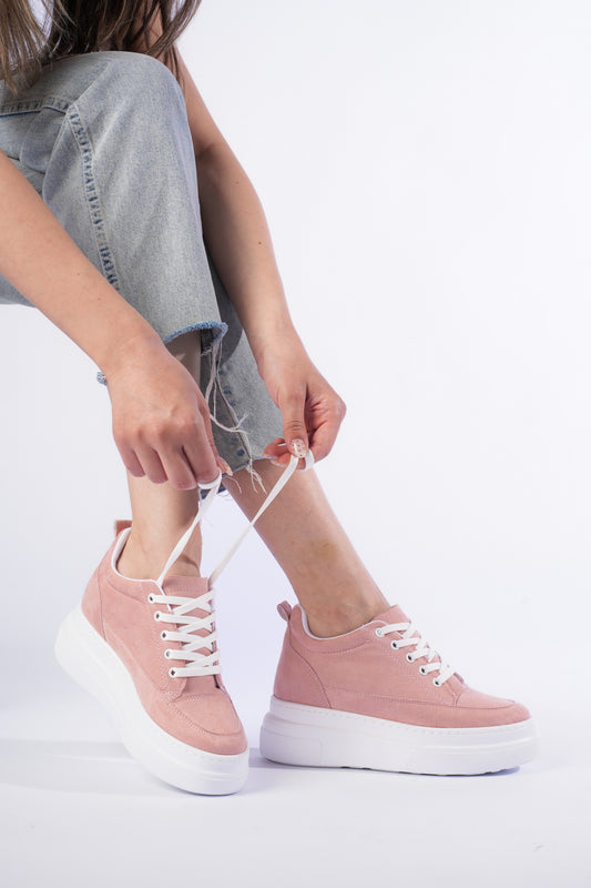 Pembe Gizli Topuklu Spor Ayakkabı